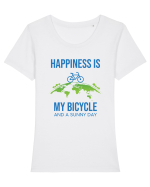 Hapiness Tricou mânecă scurtă guler larg fitted Damă Expresser