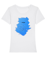 Ilfov County Map Tricou mânecă scurtă guler larg fitted Damă Expresser