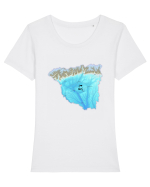 Gorj County Map Tricou mânecă scurtă guler larg fitted Damă Expresser
