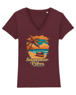 summer boat vibes Tricou mânecă scurtă guler V Damă Evoker