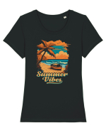 summer boat vibes Tricou mânecă scurtă guler larg fitted Damă Expresser