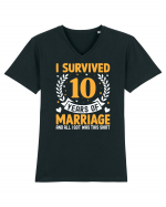 I Survived 10 Years Of Marriage And All I Got Was This Shirt Tricou mânecă scurtă guler V Bărbat Presenter