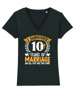 I Survived 10 Years Of Marriage And All I Got Was This Shirt ring Tricou mânecă scurtă guler V Damă Evoker