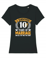 I Survived 10 Years Of Marriage And All I Got Was This Shirt ring Tricou mânecă scurtă guler larg fitted Damă Expresser