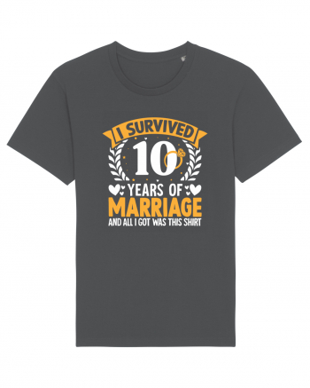 I Survived 10 Years Of Marriage And All I Got Was This Shirt ring Anthracite