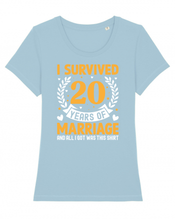 I Survived 20 Years Of Marriage And All I Got Was This Shirt Sky Blue