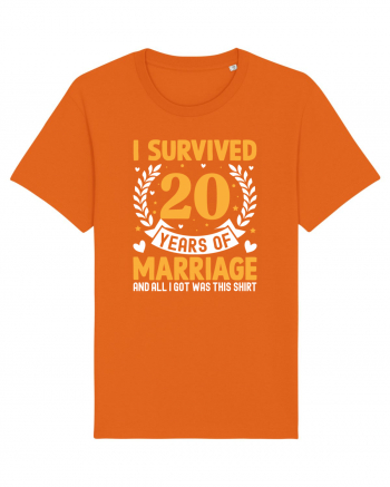 I Survived 20 Years Of Marriage And All I Got Was This Shirt Bright Orange