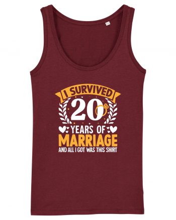 I Survived 20 Years Of Marriage And All I Got Was This Shirt ring Burgundy