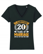 I Survived 20 Years Of Marriage And All I Got Was This Shirt ring Tricou mânecă scurtă guler V Damă Evoker