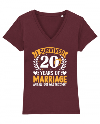 I Survived 20 Years Of Marriage And All I Got Was This Shirt ring Burgundy