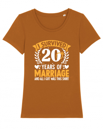 I Survived 20 Years Of Marriage And All I Got Was This Shirt ring Roasted Orange