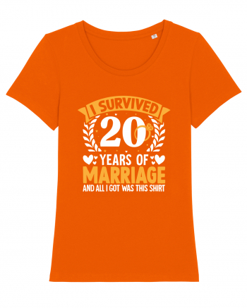 I Survived 20 Years Of Marriage And All I Got Was This Shirt ring Bright Orange