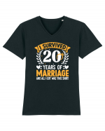 I Survived 20 Years Of Marriage And All I Got Was This Shirt ring Tricou mânecă scurtă guler V Bărbat Presenter