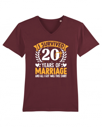 I Survived 20 Years Of Marriage And All I Got Was This Shirt ring Burgundy