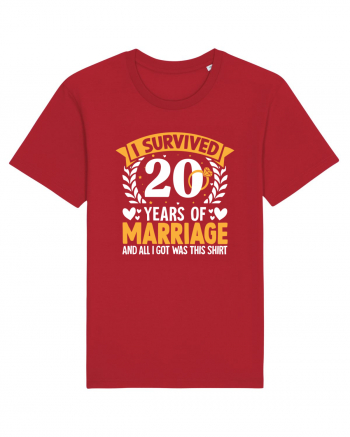 I Survived 20 Years Of Marriage And All I Got Was This Shirt ring Red