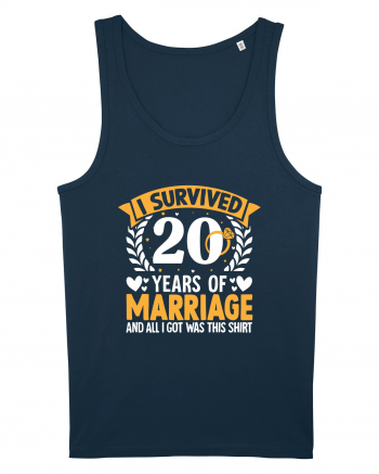 I Survived 20 Years Of Marriage And All I Got Was This Shirt ring Navy