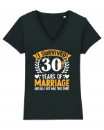 I Survived 30 Years Of Marriage And All I Got Was This Shirt ring Tricou mânecă scurtă guler V Damă Evoker