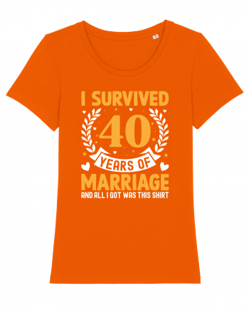 I Survived 40 Years Of Marriage And All I Got Was This Shirt Bright Orange