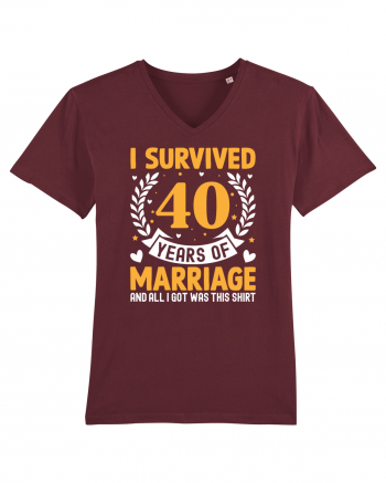 I Survived 40 Years Of Marriage And All I Got Was This Shirt Burgundy