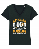 I Survived 40 Years Of Marriage And All I Got Was This Shirt ring Tricou mânecă scurtă guler V Damă Evoker