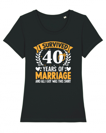 I Survived 40 Years Of Marriage And All I Got Was This Shirt ring Black