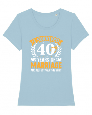 I Survived 40 Years Of Marriage And All I Got Was This Shirt ring Sky Blue