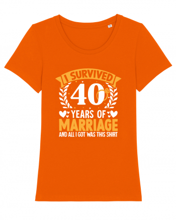 I Survived 40 Years Of Marriage And All I Got Was This Shirt ring Bright Orange