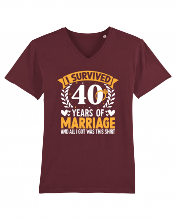 I Survived 40 Years Of Marriage And All I Got Was This Shirt ring Burgundy