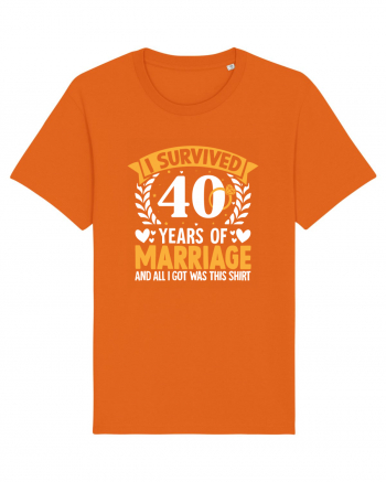 I Survived 40 Years Of Marriage And All I Got Was This Shirt ring Bright Orange