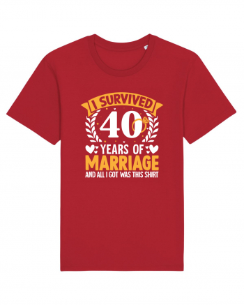 I Survived 40 Years Of Marriage And All I Got Was This Shirt ring Red