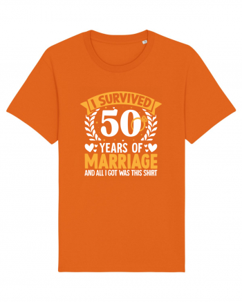 I Survived 50 Years Of Marriage And All I Got Was This Shirt ring Bright Orange