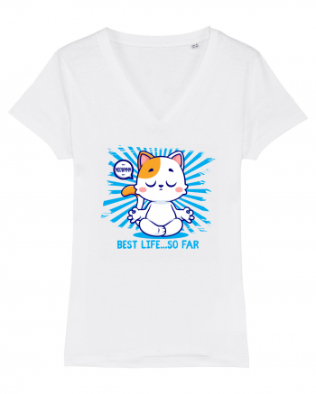 BEST LIFE ...so far (MEOWMMM - YOGA CAT) White