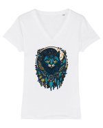 Pisica nocturna Tricou mânecă scurtă guler V Damă Evoker