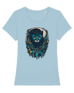Pisica nocturna Tricou mânecă scurtă guler larg fitted Damă Expresser