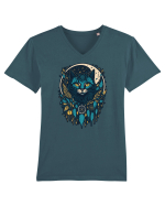 Pisica nocturna Tricou mânecă scurtă guler V Bărbat Presenter