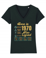 Born In 1970 True Legend Tricou mânecă scurtă guler V Damă Evoker