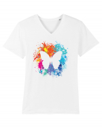 Butterfly Colors Tricou mânecă scurtă guler V Bărbat Presenter