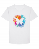 Butterfly Colors Tricou mânecă scurtă guler larg Bărbat Skater