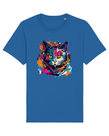 Pisica graffiti Royal Blue