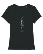 Let there be light (sa fie lumina - joc spatiu negativ) Tricou mânecă scurtă guler larg fitted Damă Expresser
