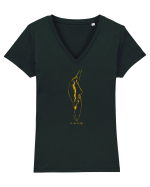Let there be light 3 (sa fie lumina - joc spatiu negativ) Tricou mânecă scurtă guler V Damă Evoker