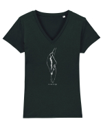 Let there be light 4 (sa fie lumina - joc spatiu negativ) Tricou mânecă scurtă guler V Damă Evoker