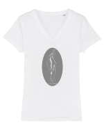 Sa fie lumina! 1 (joc spatiu negativ) Tricou mânecă scurtă guler V Damă Evoker