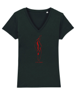 Sa fie lumina! 2 (joc spatiu negativ) Tricou mânecă scurtă guler V Damă Evoker