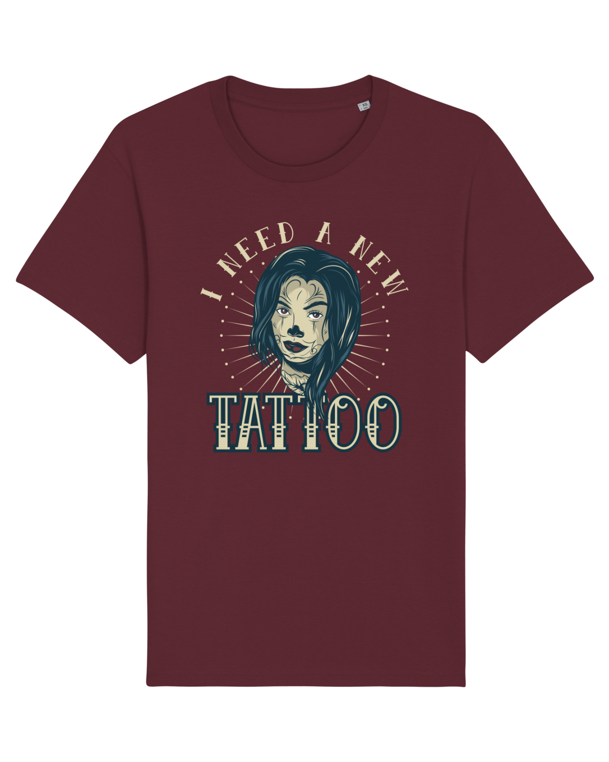 Tricou mânecă scurtă Unisex Rocker Burgundy