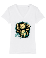 URBAN CAT - pisica urbana :D Tricou mânecă scurtă guler V Damă Evoker
