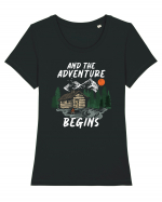 And the adventure begins Tricou mânecă scurtă guler larg fitted Damă Expresser