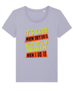 It's a problem when I do it Tricou mânecă scurtă guler larg fitted Damă Expresser