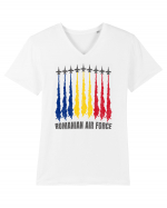 Romanian Air Force F16 Fighters Tricou mânecă scurtă guler V Bărbat Presenter