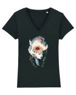 Flower Goddess Tricou mânecă scurtă guler V Damă Evoker